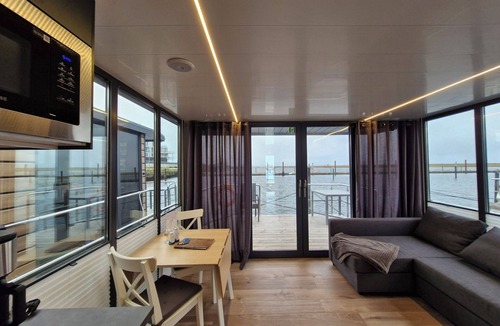 Wendtorf Boat Rental | Houseboat Fjord del Sol with bio sauna and roof terrace in Wendtorf/Kiel Fjord
