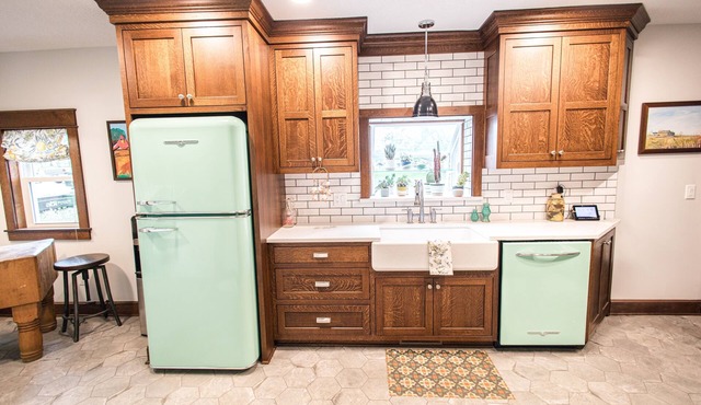 Charming Nature Valley Farmhouse on 53 private acres with lake view in North Lawrence