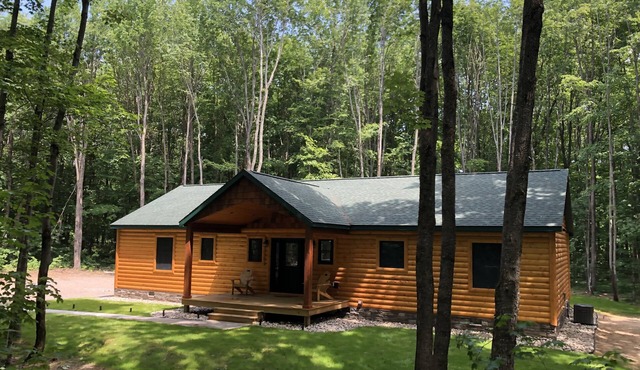 Northern MI Log Cabin Inn–Hot Tub, Trails, Golf, Trails, Nature, Snowmobile, Ski in Elmira