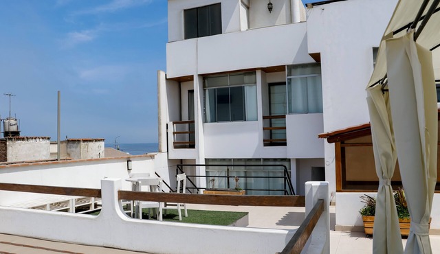 Our accommodation is just 5 minutes from Huanchaco beach. best waves in Peru. in Huanchaco