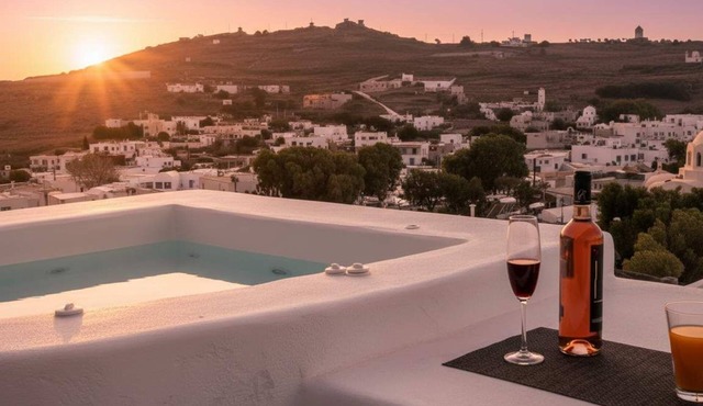 Poseidon’s Water Escape Santorini Rooftop Jacuzzi in Santorini