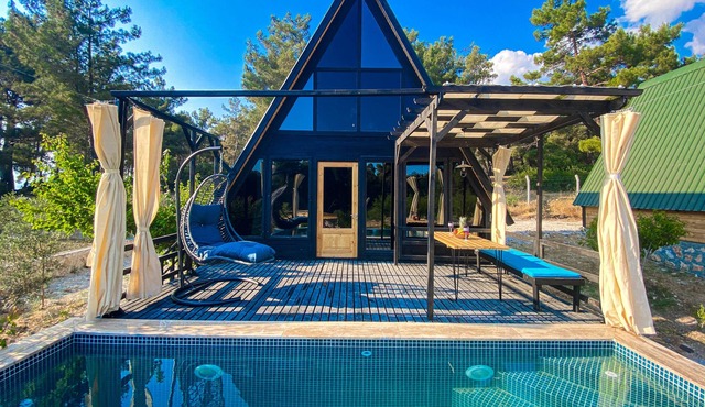 Sheltered Bungalow in Palamut, Kaş with Private Pool in Kas