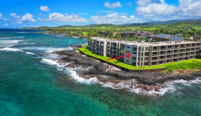 Spectacular Oceanfront Corner Unit Condo at Kuhio Shores in Koloa