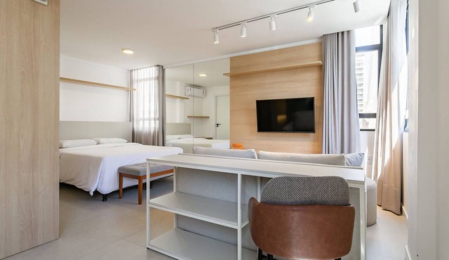 Studio with Washer, Living Room and Kitchen in Florianópolis