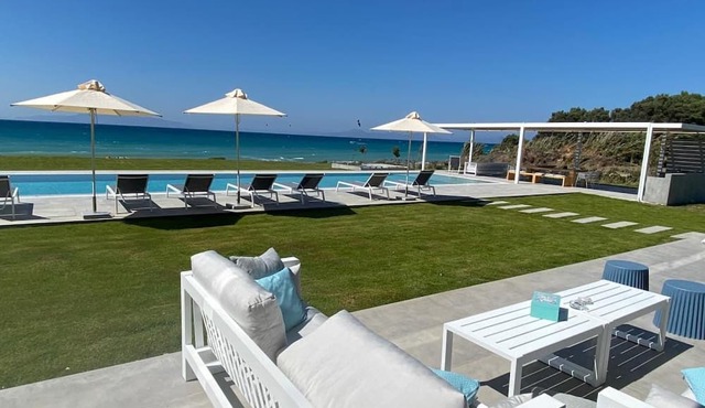 Miguel Luxury Beachfront Villa with Jacuzzi & Private Beach in Rhodes